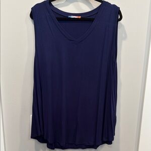 Blue Relaxed Sleeveless Tank Top